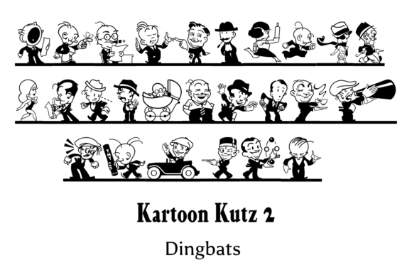 Kartoon Kutz 2: A Retro Dingbat Font with Big-Headed Charm